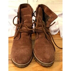 Diba True Bianca Lace Up Wedge Boot Booties Size US 9